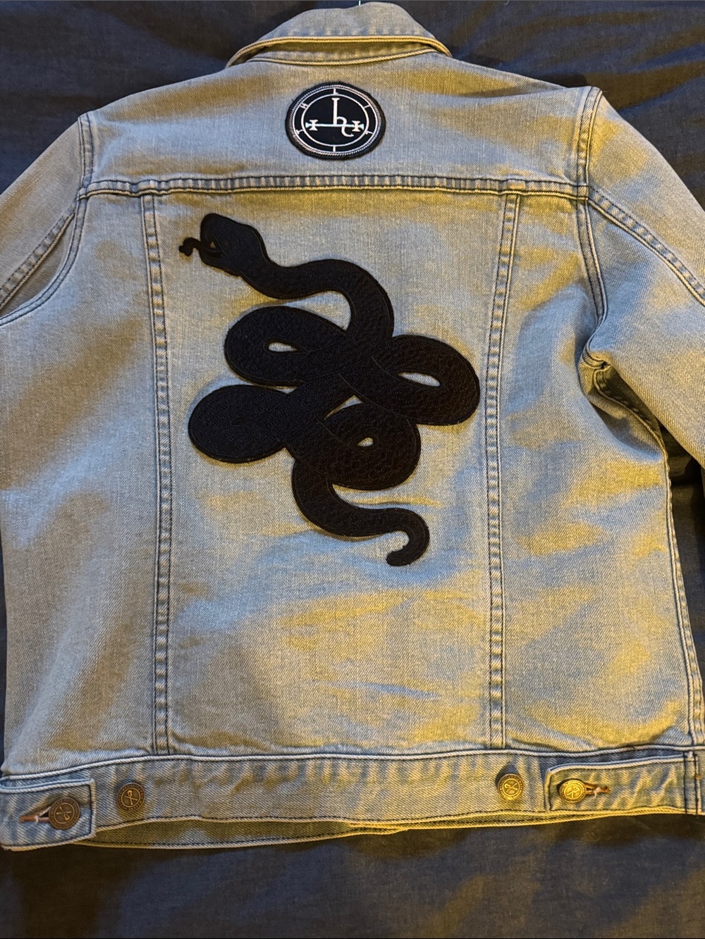 A.P.C denim jacket - snake embroidery